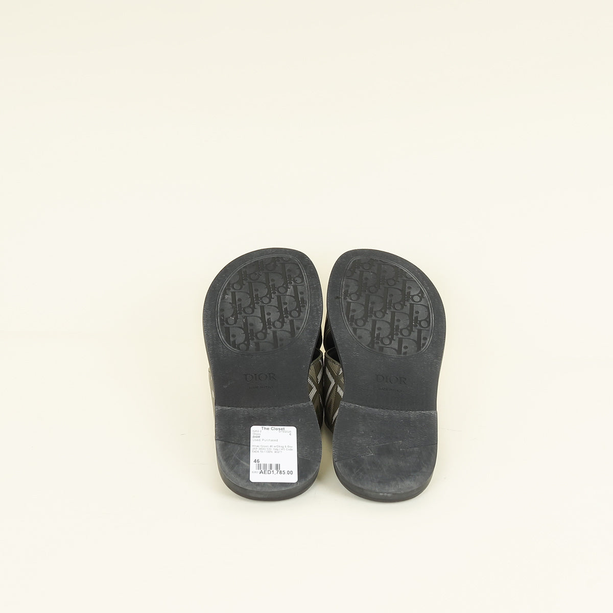 Christian Dior Khaki Green CD Diamond Alias Sandals