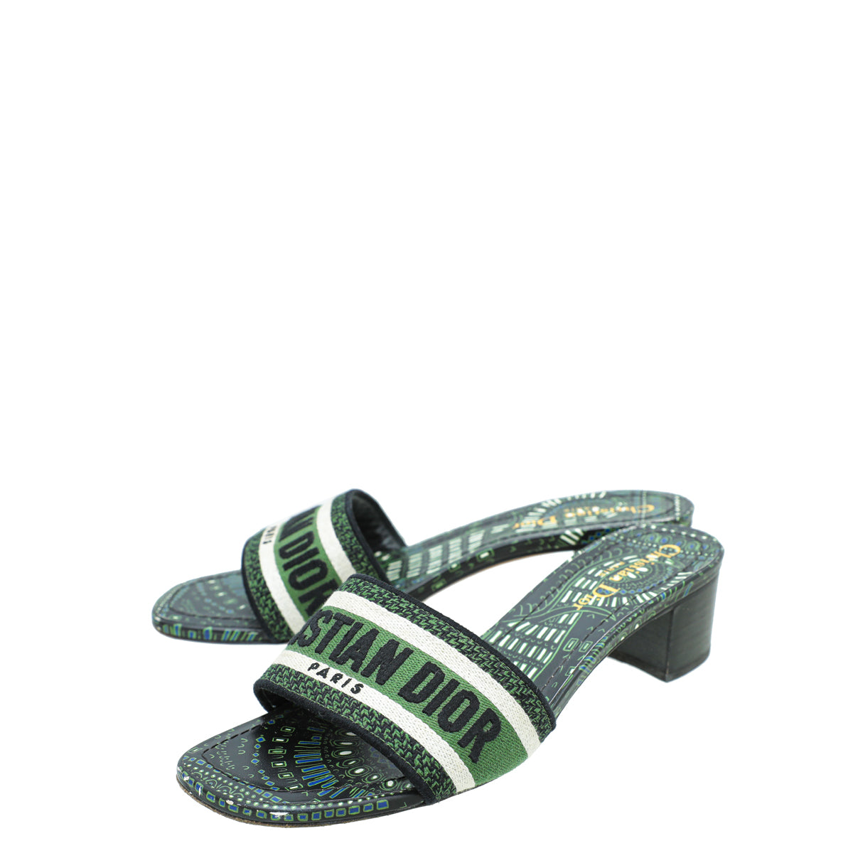Christian Dior Bicolor Dway Heeled Slide 38