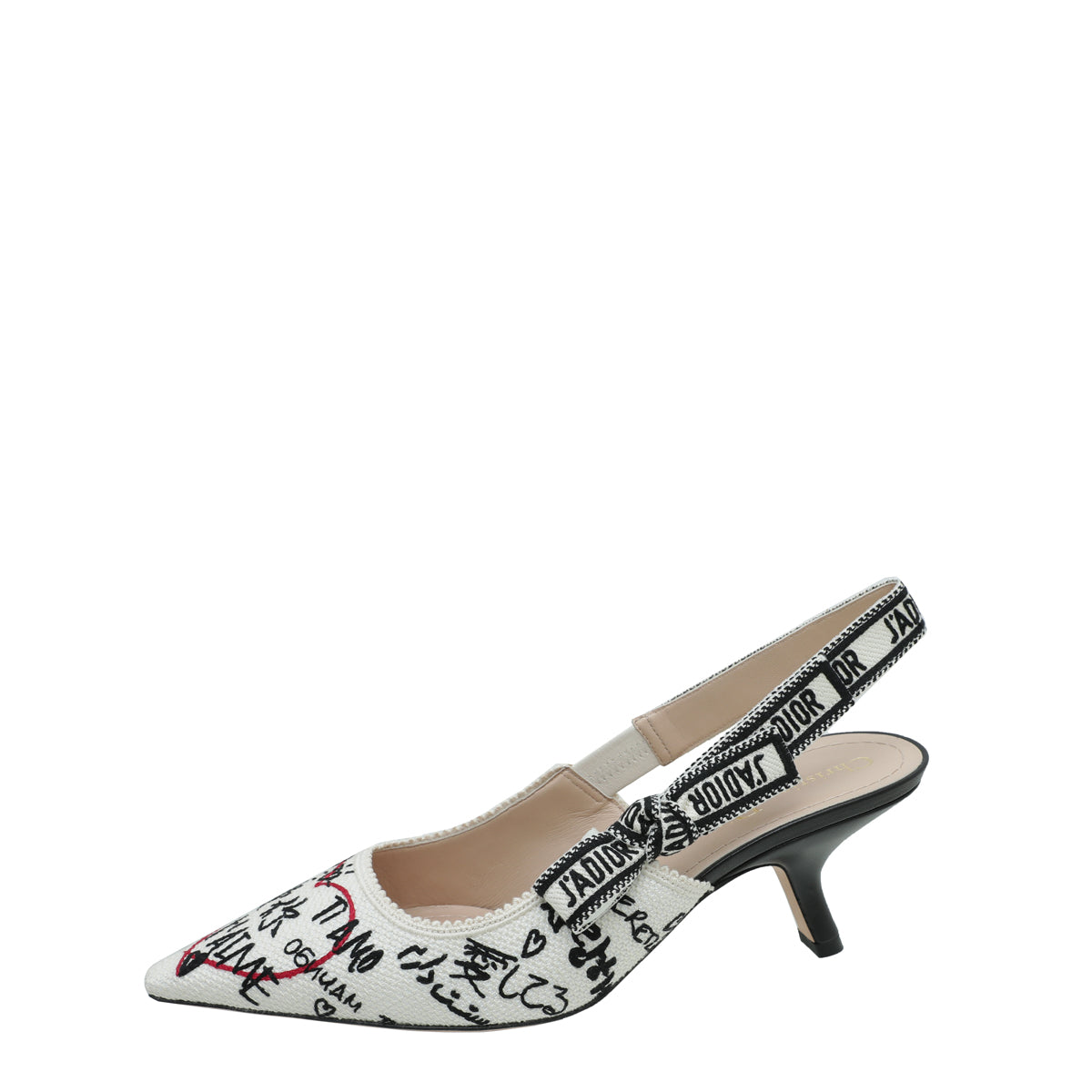Christian Dior Bicolor J'adior Technical Dioramour Graffiti Slingback 38