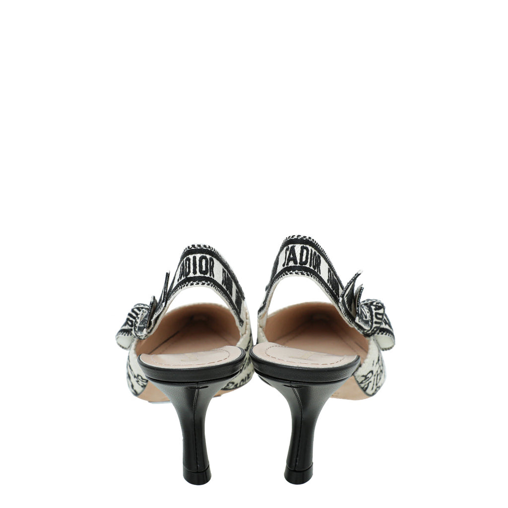 Christian Dior Bicolor J'adior Technical Dioramour Graffiti Slingback 38