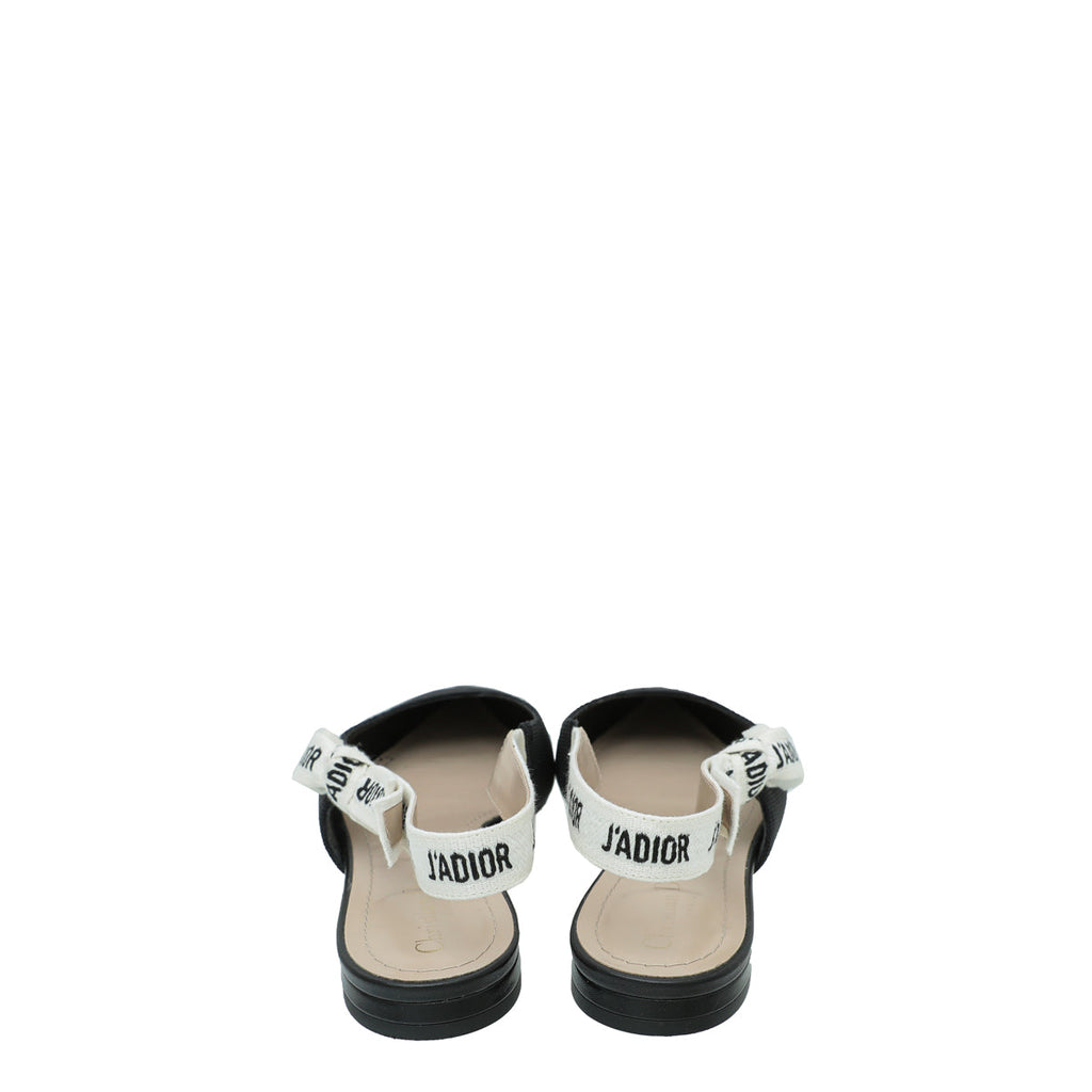 Christian Dior Black J'adior Technical Fabric Ballerina Flat 39.5