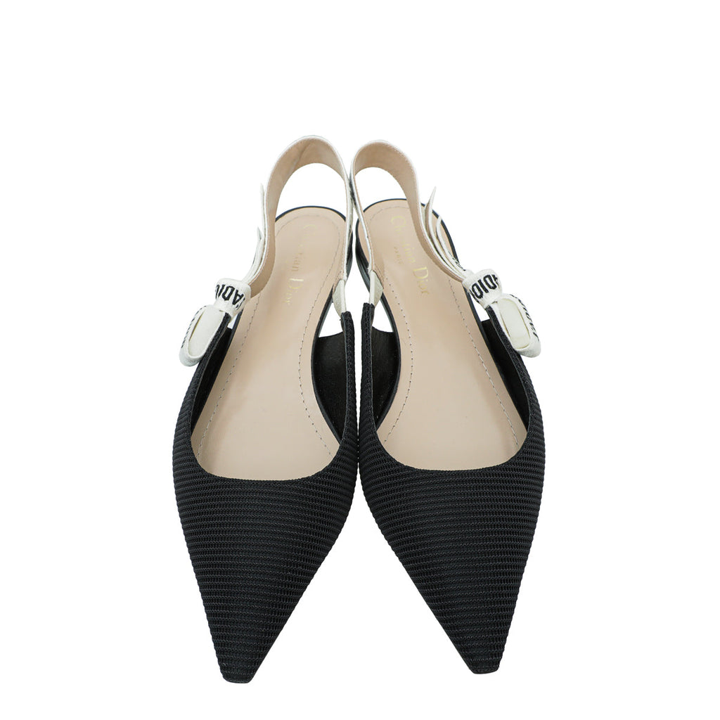 Christian Dior Black J'adior Technical Fabric Ballerina Flat 39.5