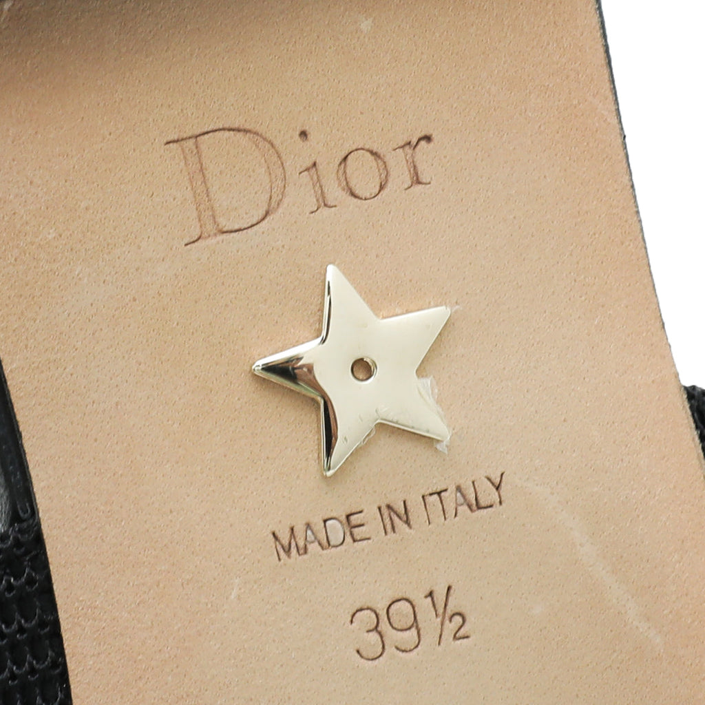 Christian Dior Black J'adior Technical Fabric Ballerina Flat 39.5