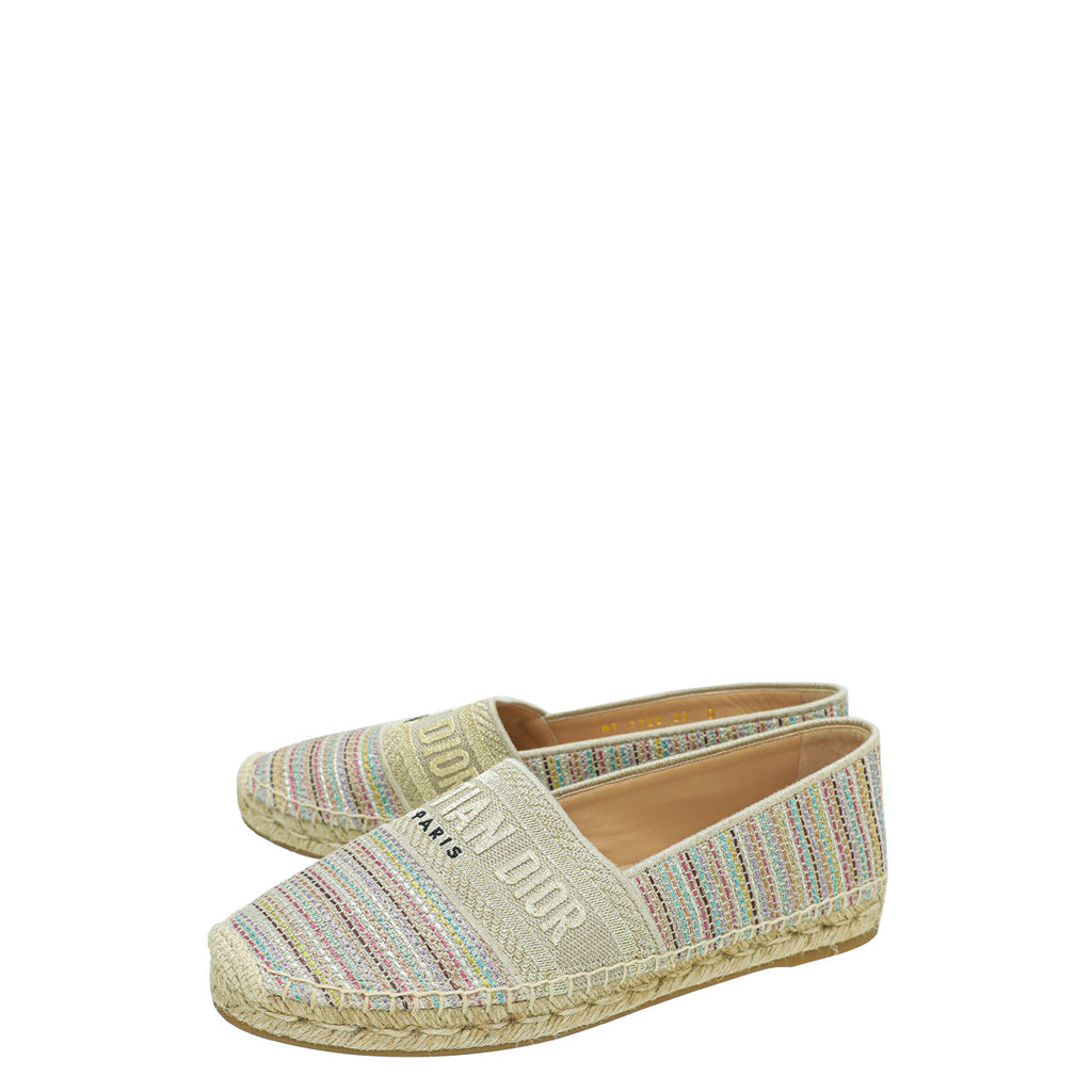Christian Dior Metal Multicolor Romance Lurex Technical Granville Espadrille 39