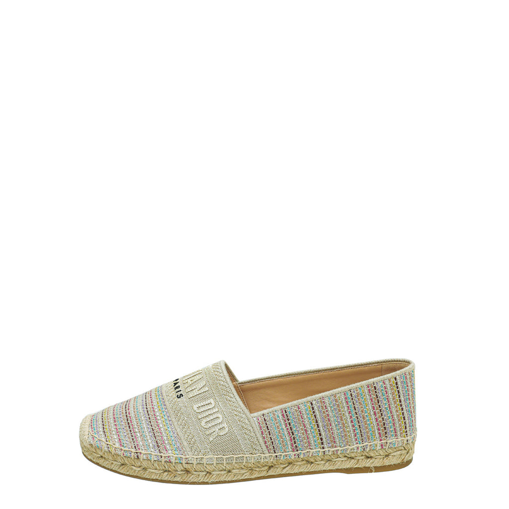 Christian Dior Metal Multicolor Romance Lurex Technical Granville Espadrille 39