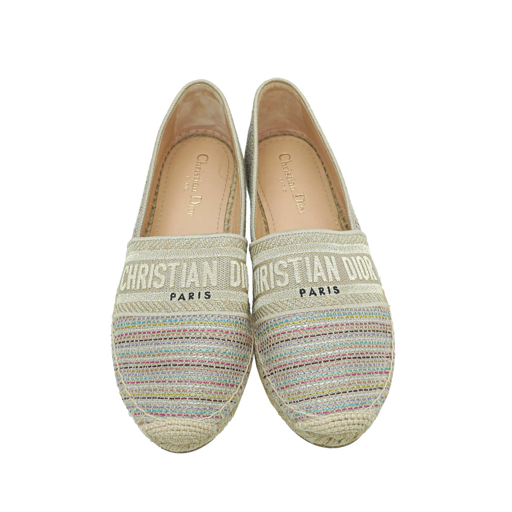 Christian Dior Metal Multicolor Romance Lurex Technical Granville Espadrille 39