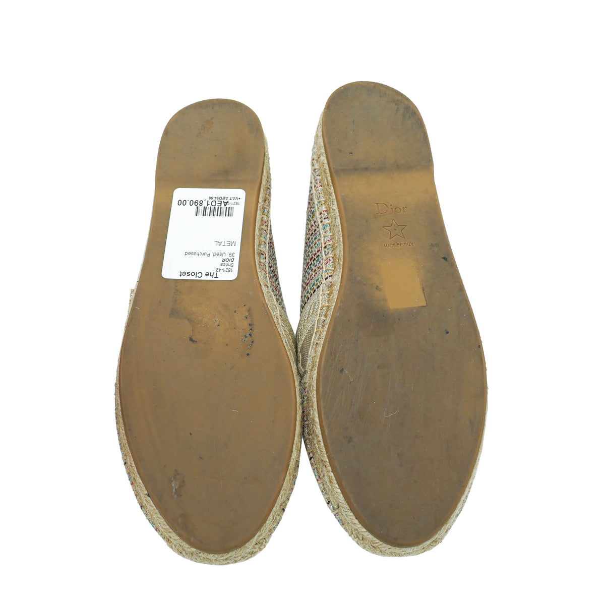 Christian Dior Metal Multicolor Romance Lurex Technical Granville Espadrille 39