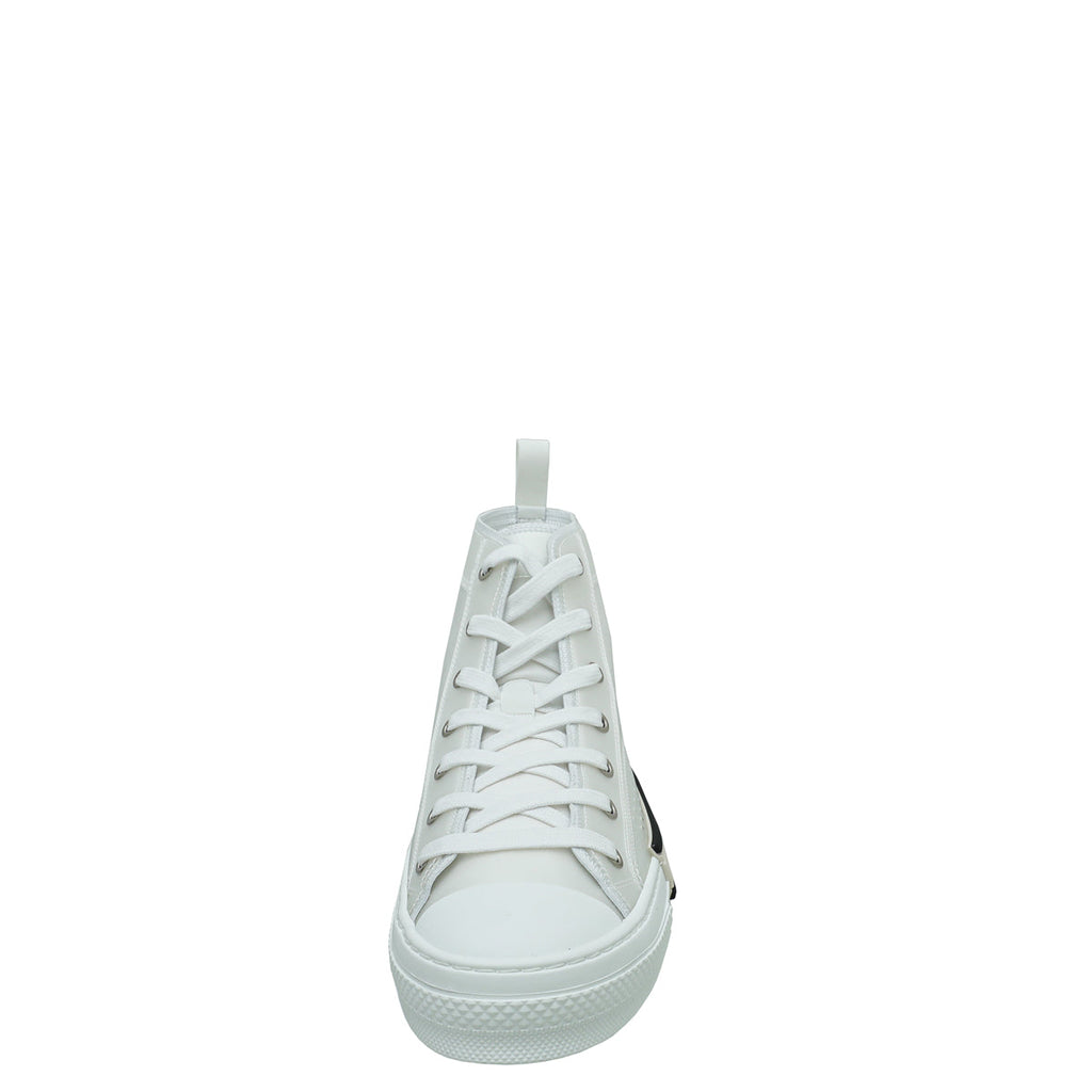 Christian Dior White B23 Canvas High Top Sneakers 42