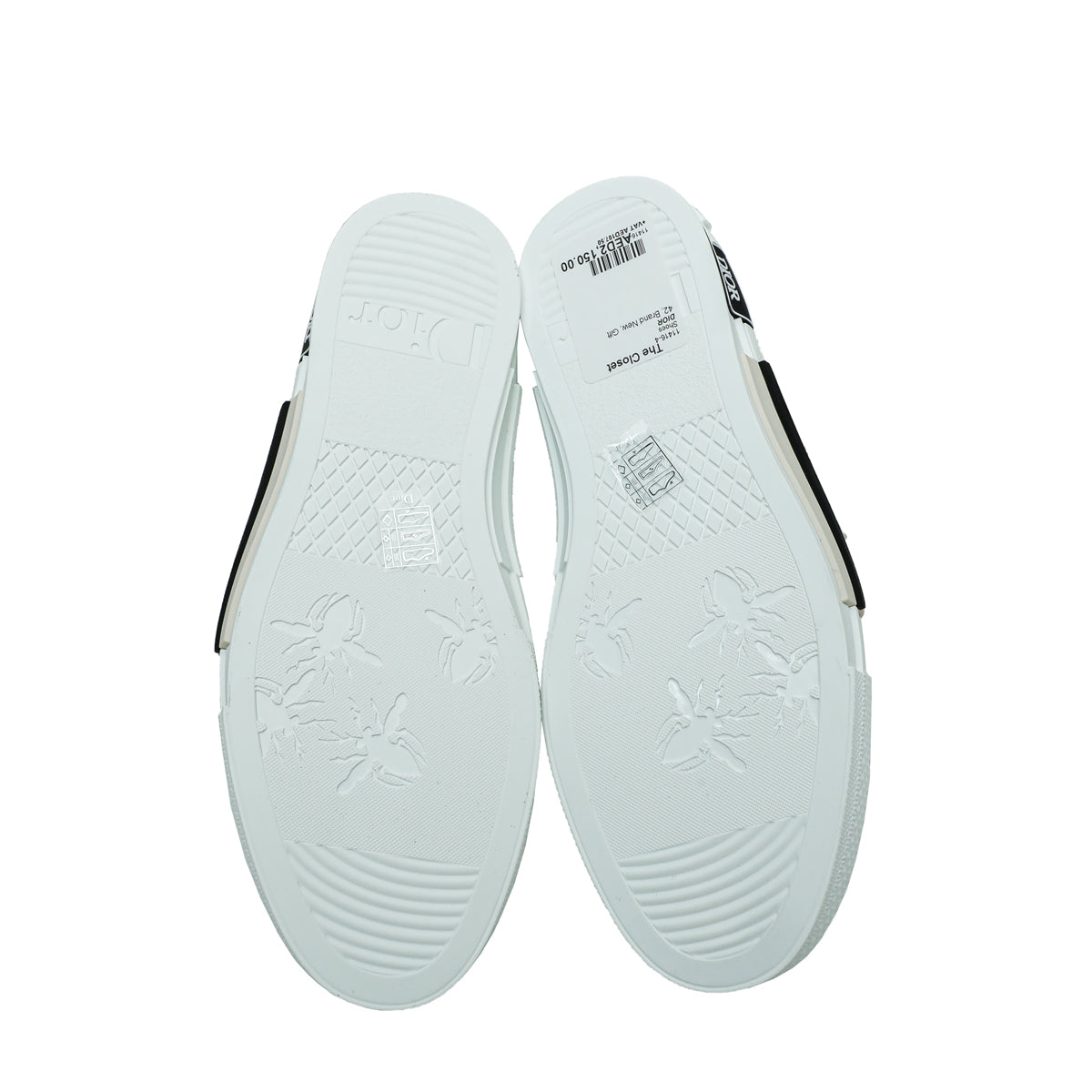 Christian Dior White B23 Canvas High Top Sneakers 42