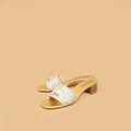 Christian Dior Metallic Gold Strass Dway Heeled Slide Sandals 37.5