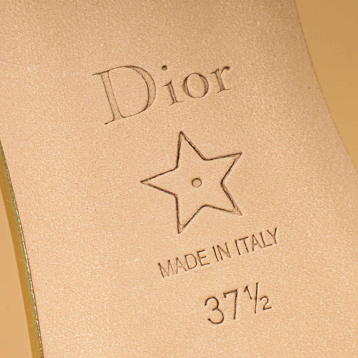 Christian Dior Metallic Gold Strass Dway Heeled Slide Sandals 37.5