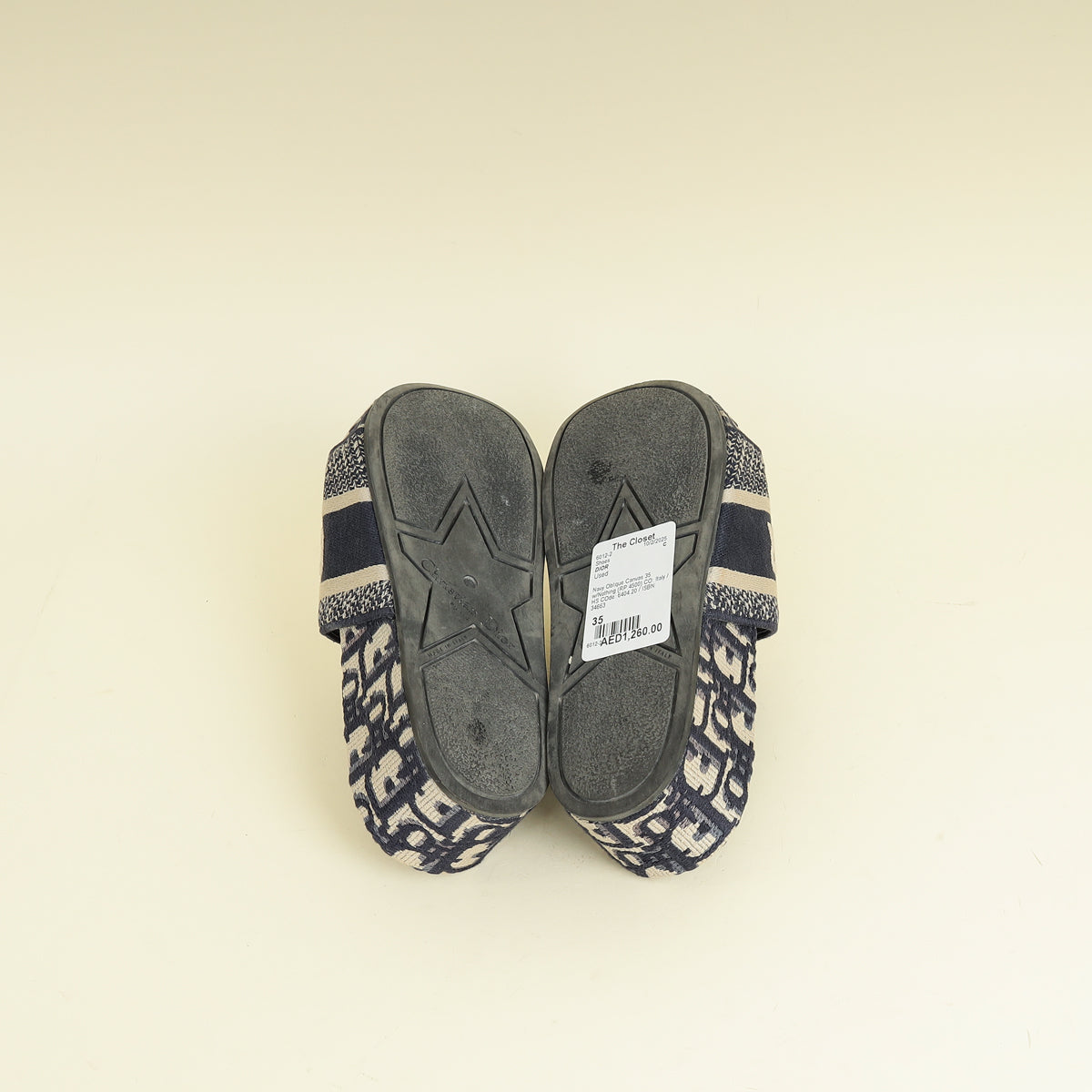 Christian Dior Navy Oblique Dway Platform Sandals 35