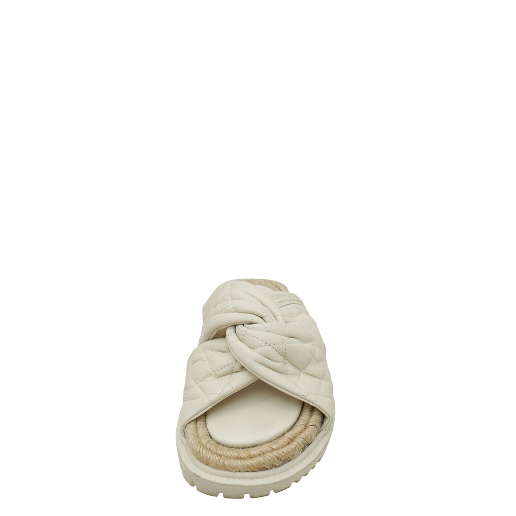 Christian Dior Cream Cannage D Twist Slide Sandal 35