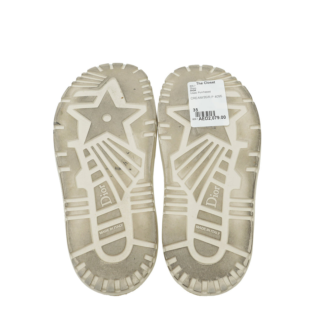 Christian Dior Cream Cannage D Twist Slide Sandal 35