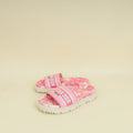 Christian Dior Bicolor Dway Toile De Jouy Embroidered Flat Slide Sandals 36.5