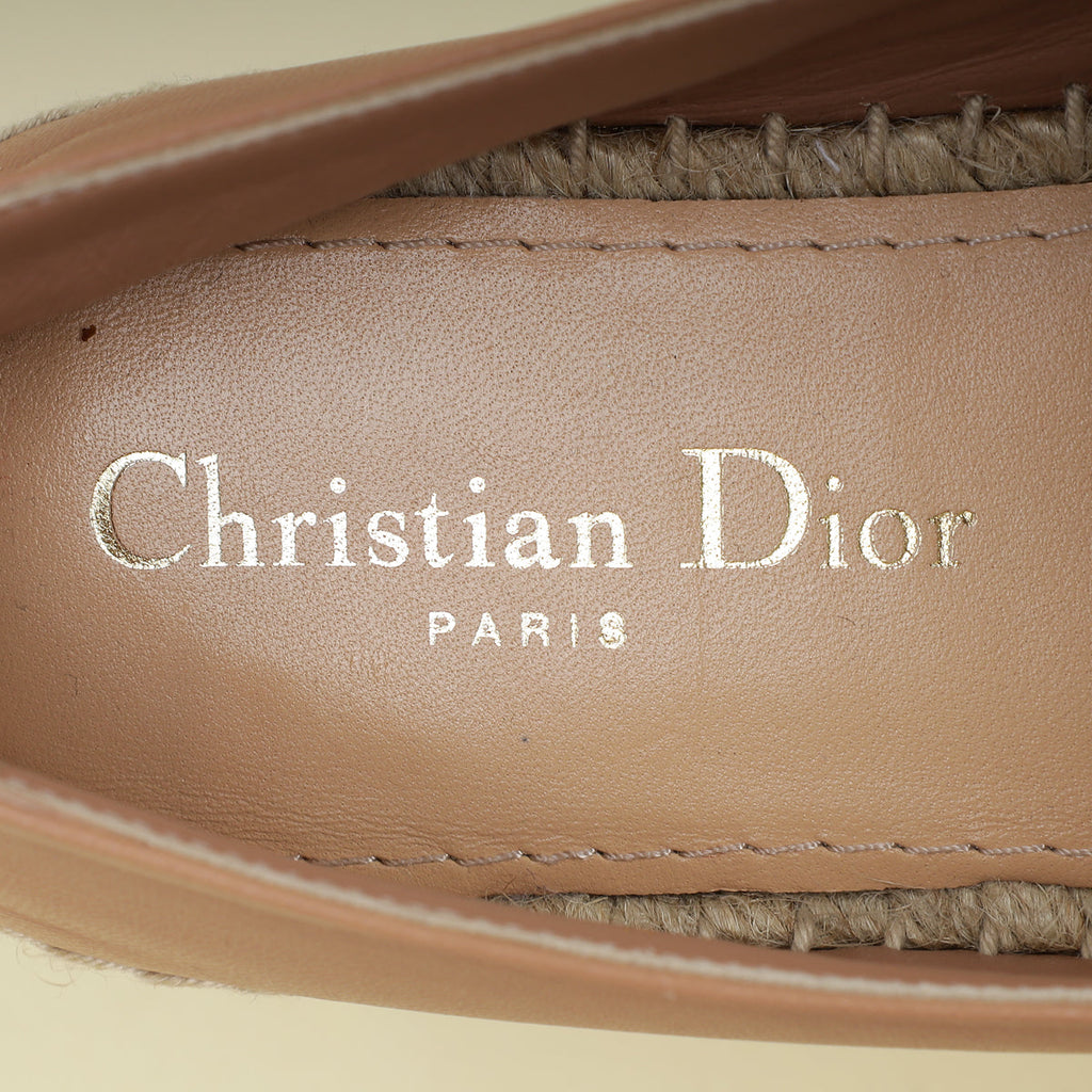 Christian Dior Nude Granville Lambskin Espadrille 36.5