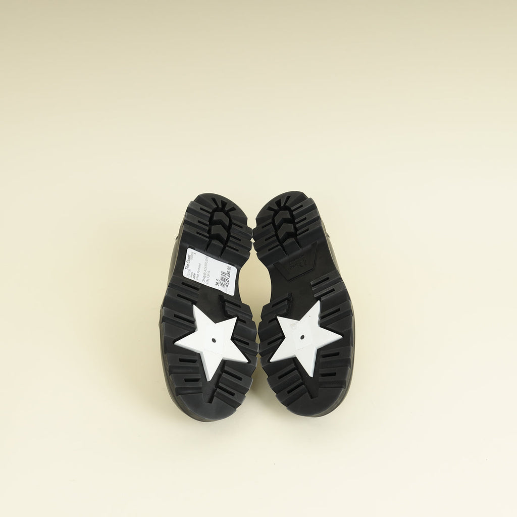 Christian Dior Black Brushed Code Loafers 36.5
