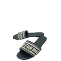 Christian Dior Navy Blue Dway Technical Fabric Flat Mules 36