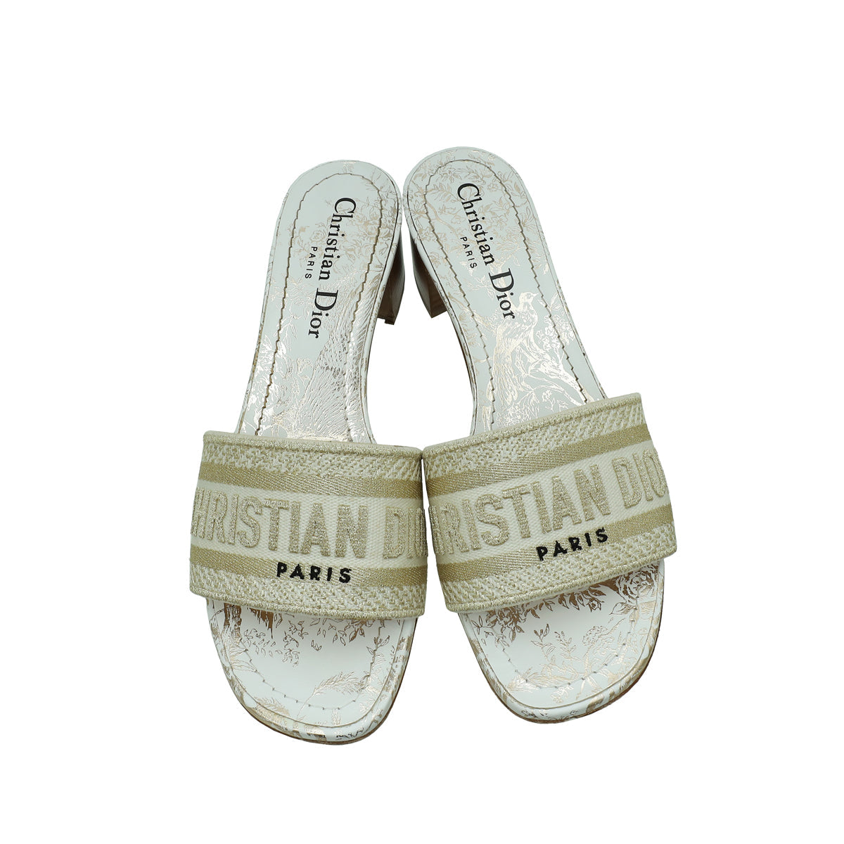 Christian Dior Bicolor Dway Lurex Jardin d'Hiver Embroidered Mules 36