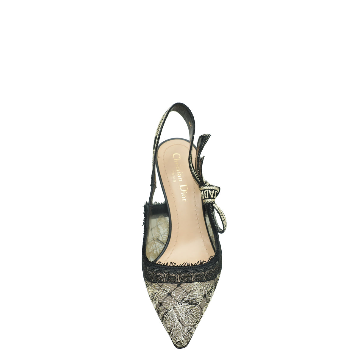 Christian Dior Bicolor Butterfly Motif Mesh Embroidered J'Adior Slingback 36