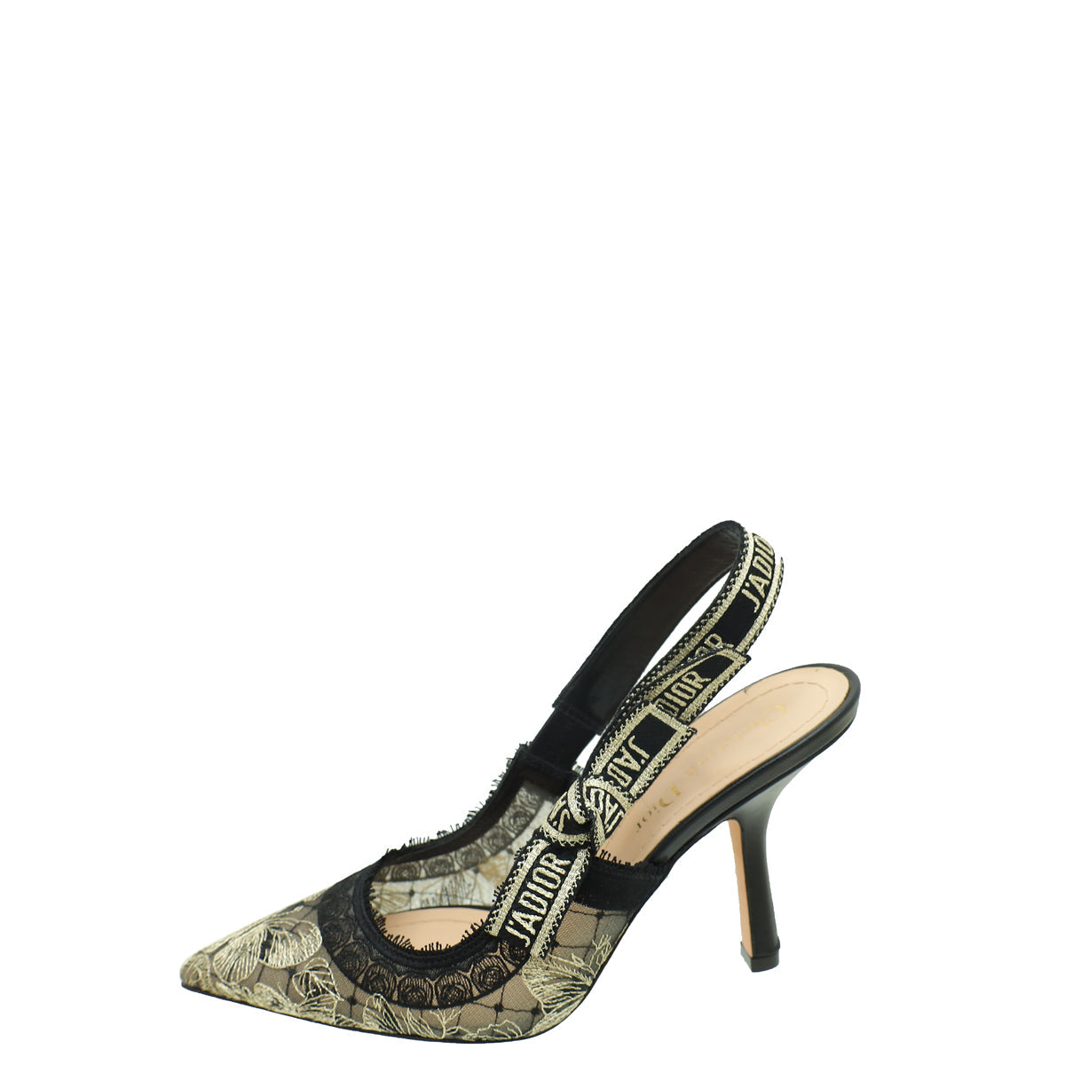 Christian Dior Bicolor Butterfly Motif Mesh Embroidered J'Adior Slingback 36