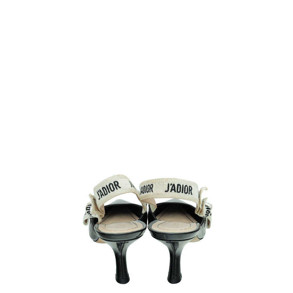 Christian Dior Black J'Adior Slingback Heels 36