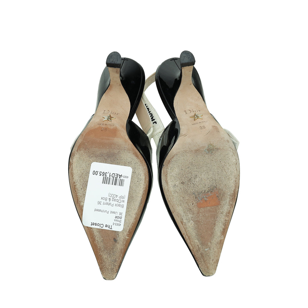 Christian Dior Black J'Adior Slingback Heels 36