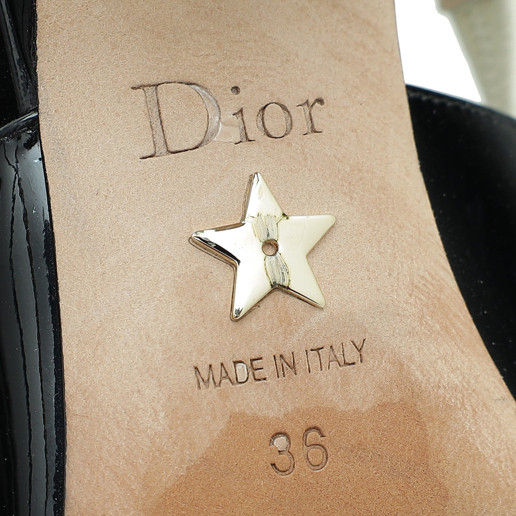 Christian Dior Black J'Adior Slingback Heels 36