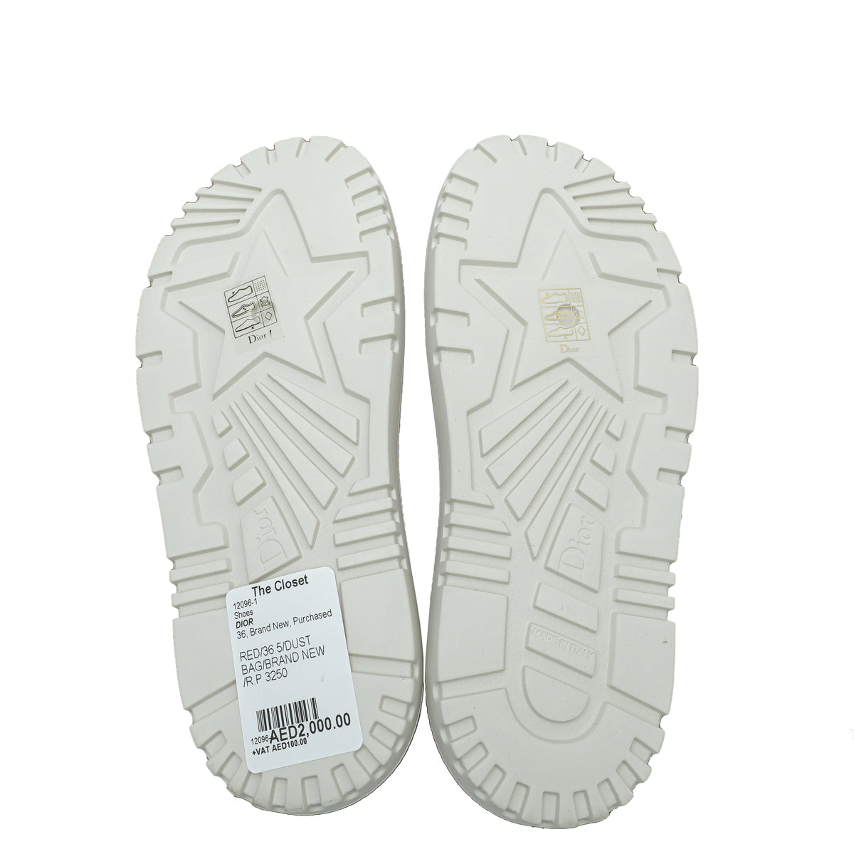 Christian Dior Red Dway Toile De Jouy Embroidered Flat Slide Sandals 36.5