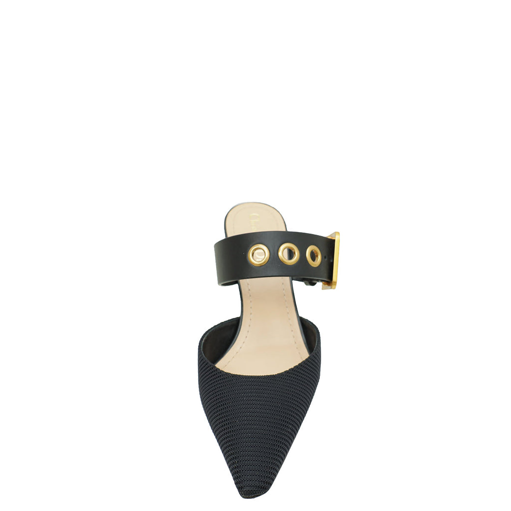 Christian Dior Black D-Dior Heeled Mule 37.5