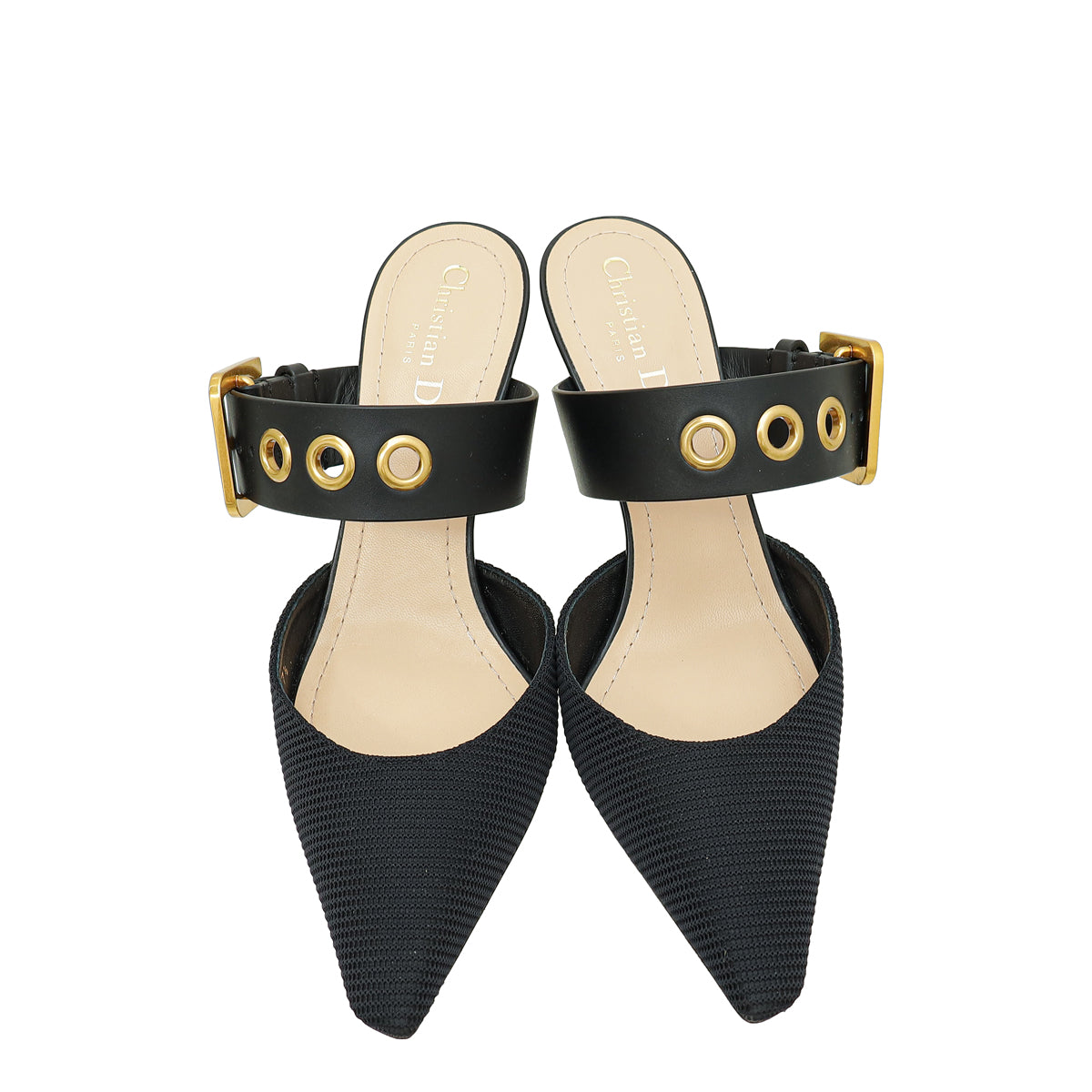 Christian Dior Black D-Dior Heeled Mule 37.5