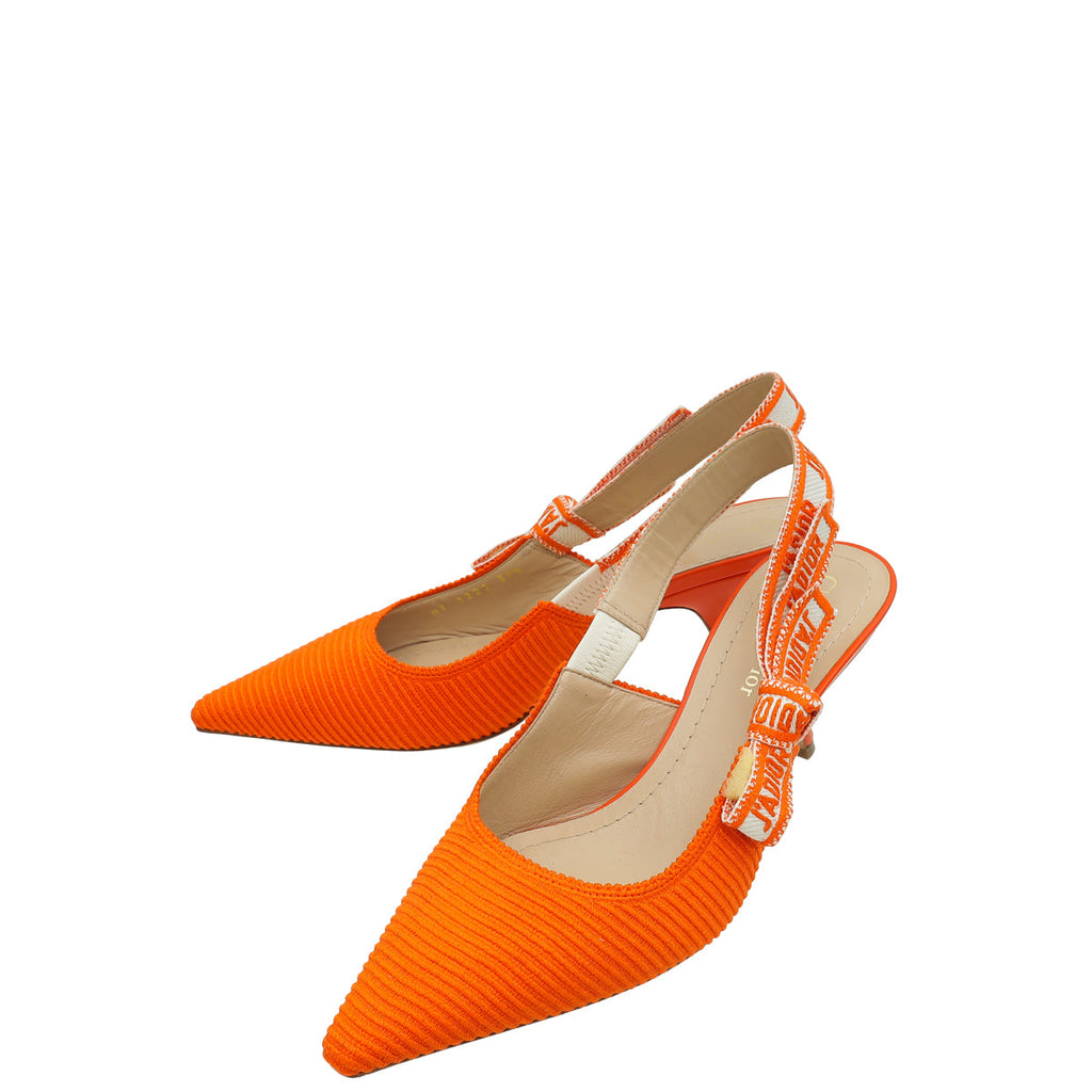 Christian Dior Orange J'Adior Technical Slingback Pump 37.5