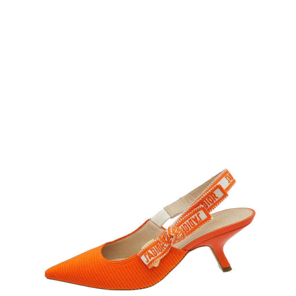 Christian Dior Orange J'Adior Technical Slingback Pump 37.5