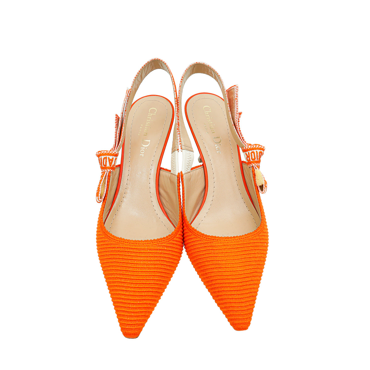 Christian Dior Orange J'Adior Technical Slingback Pump 37.5