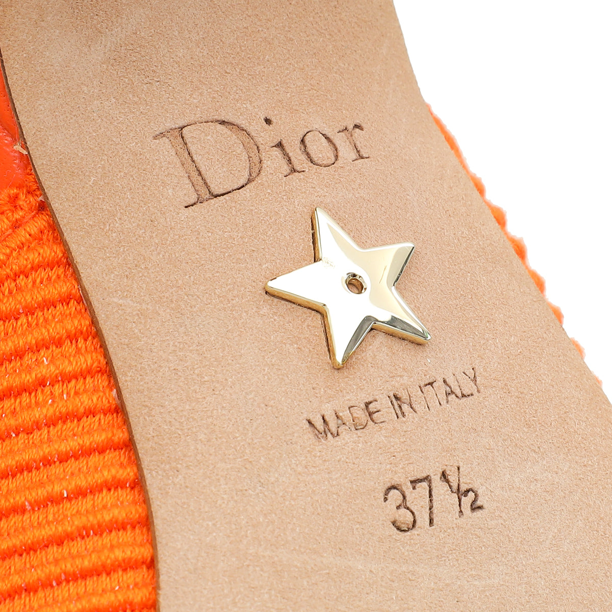 Christian Dior Orange J'Adior Technical Slingback Pump 37.5