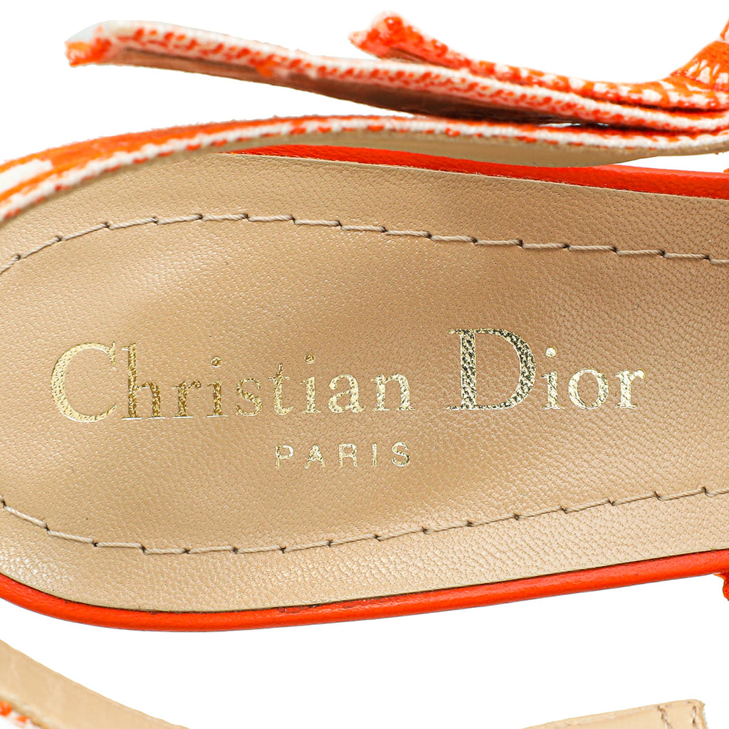 Christian Dior Orange J'Adior Technical Slingback Pump 37.5