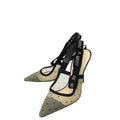 Christian Dior Black J'adior Mesh Dot Slingback Pump 37.5