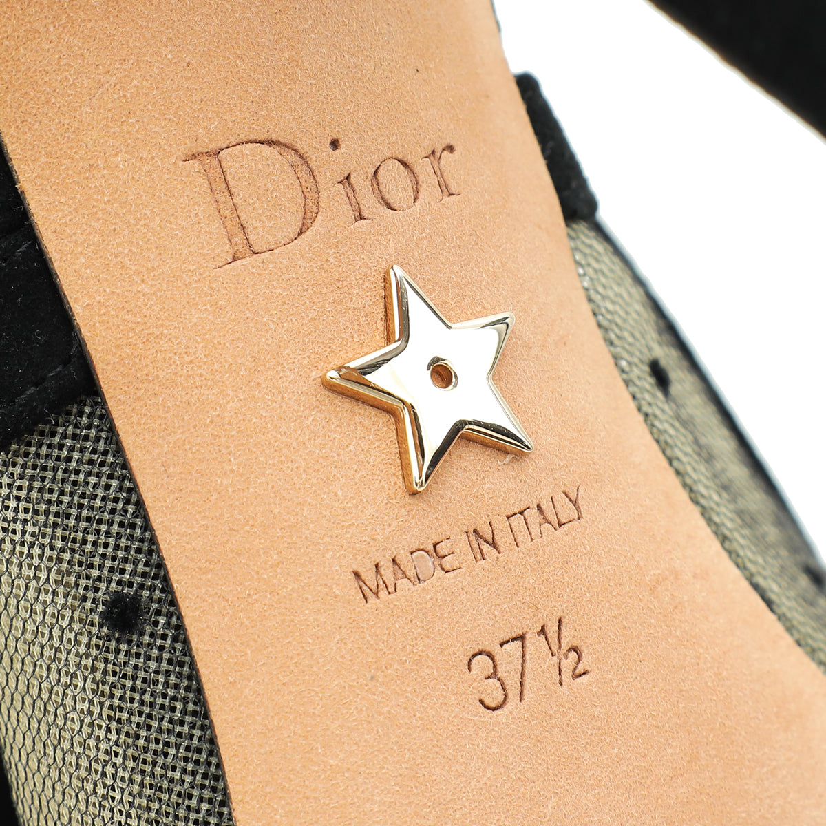 Christian Dior Black J'adior Mesh Dot Slingback Pump 37.5