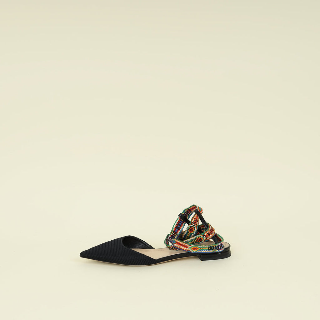 Christian Dior Black Technical Fabric J'adior IT Flat 37.5