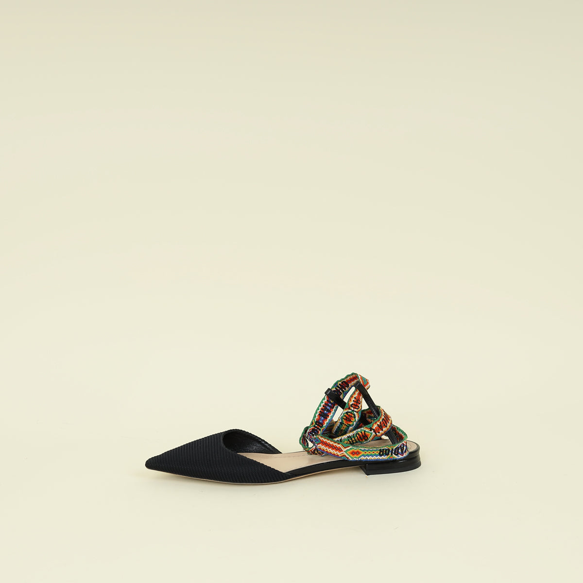 Christian Dior Black Technical Fabric J'adior IT Flat 37.5