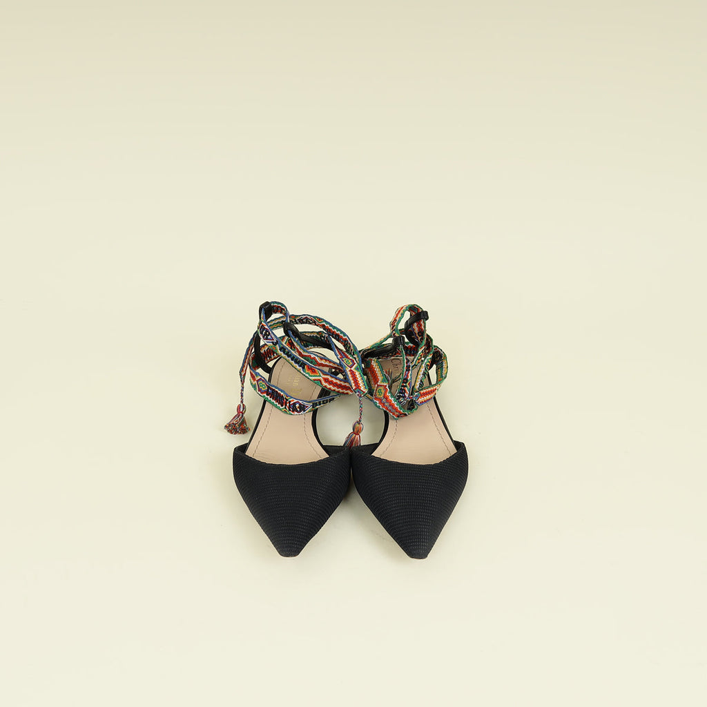 Christian Dior Black Technical Fabric J'adior IT Flat 37.5