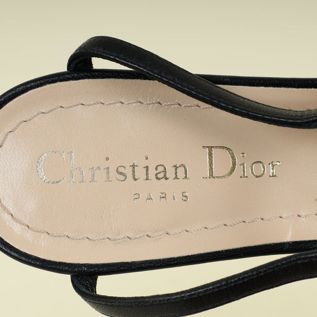 Christian Dior Black Technical Fabric J'adior IT Flat 37.5