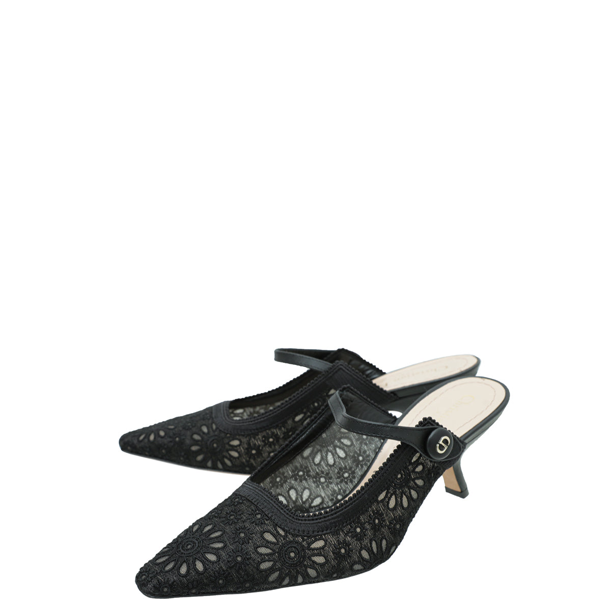 Christian Dior Black Capture Heeled Mules 37.5