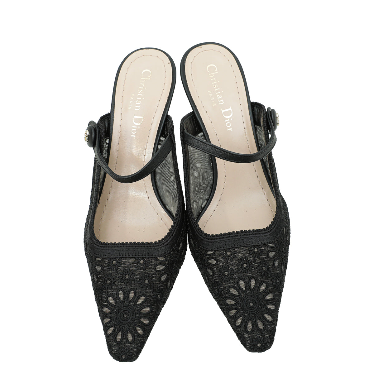Christian Dior Black Capture Heeled Mules 37.5