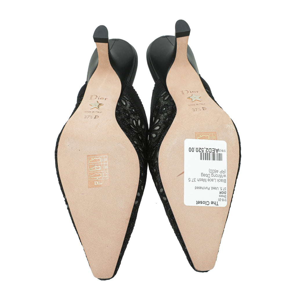 Christian Dior Black Capture Heeled Mules 37.5
