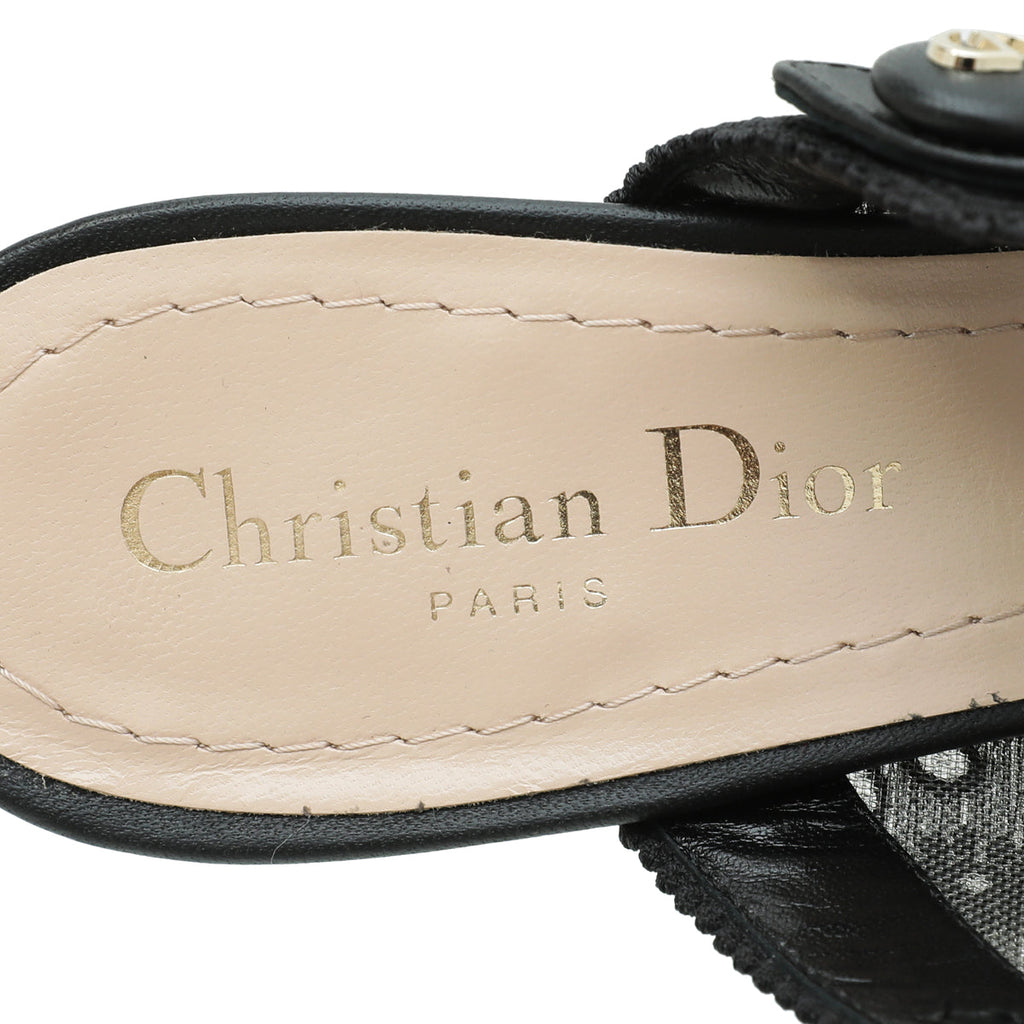Christian Dior Black Capture Heeled Mules 37.5