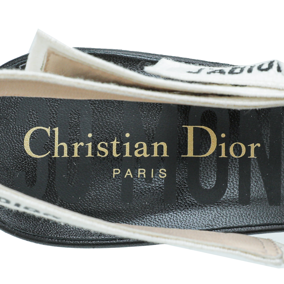 Christian Dior Bicolor J'ADIOR Houndstooth Wool Embroidered Slingback 37