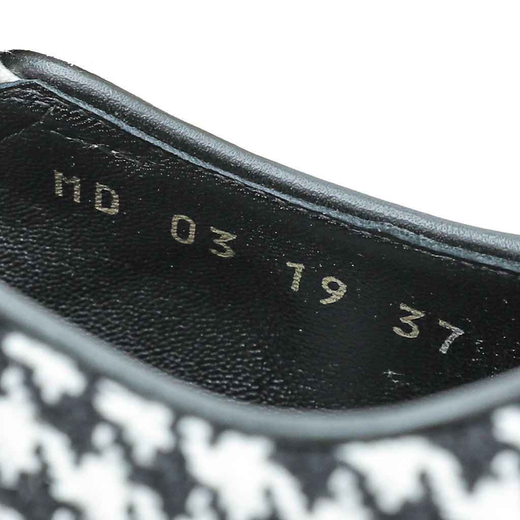 Christian Dior Bicolor J'ADIOR Houndstooth Wool Embroidered Slingback 37