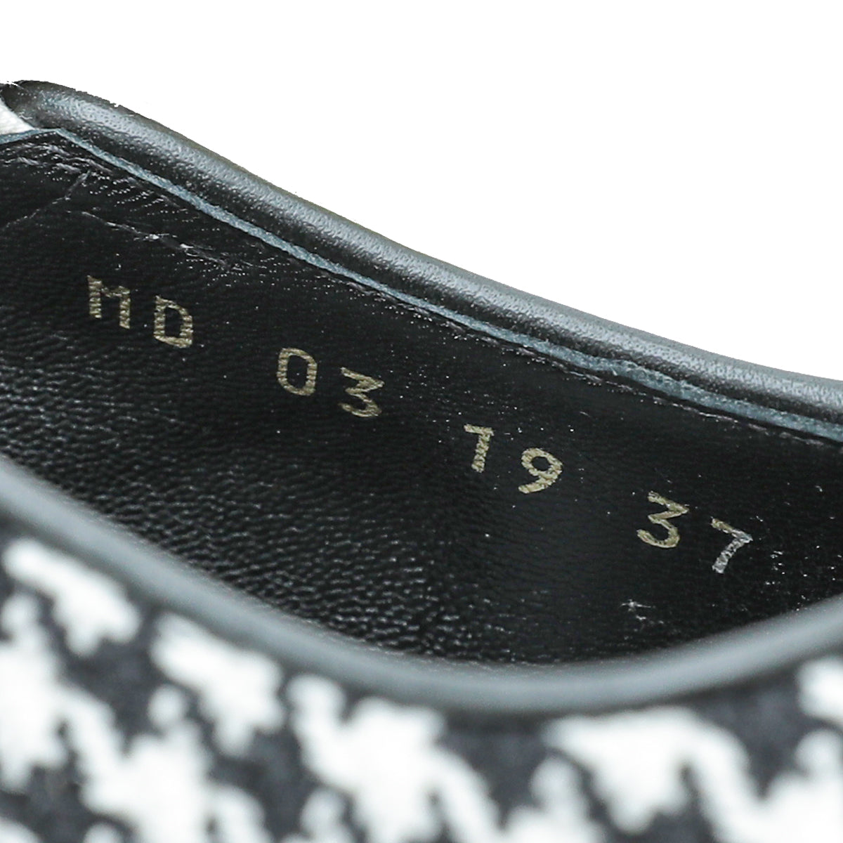 Christian Dior Bicolor J'ADIOR Houndstooth Wool Embroidered Slingback 37