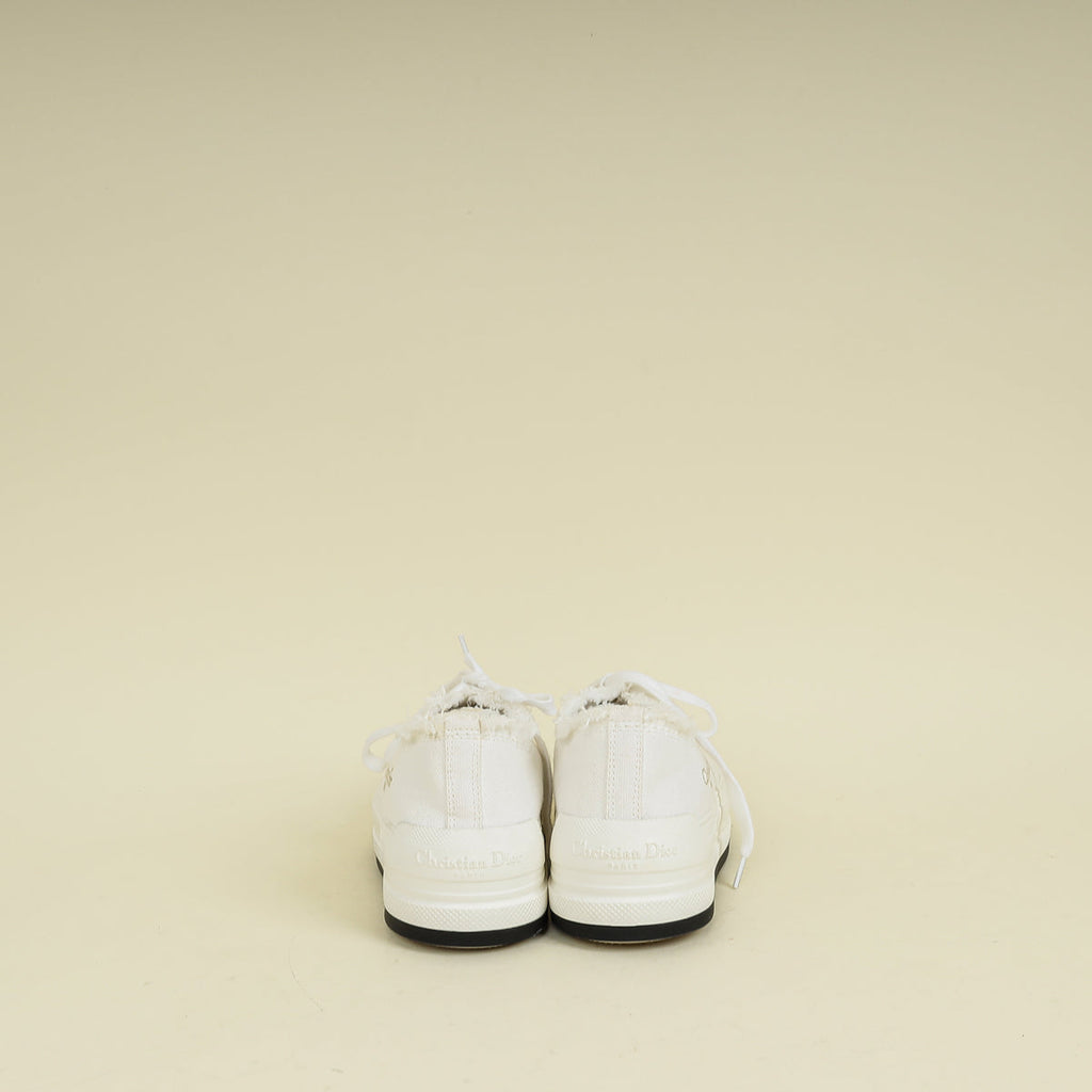 Christian Dior White Embroidered Logo Walk'n'Dior Platform Sneaker 37